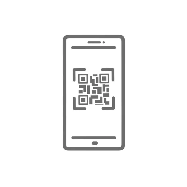 Icon Scan Code Mobile Flat Design Isolated White Background — Stock Vector