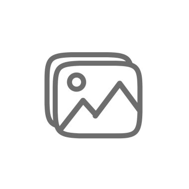 fotoğraf albümü simgesi. Resim olsun ya da olmasın. Beyaz arkaplanda düz vektör tasarımı.