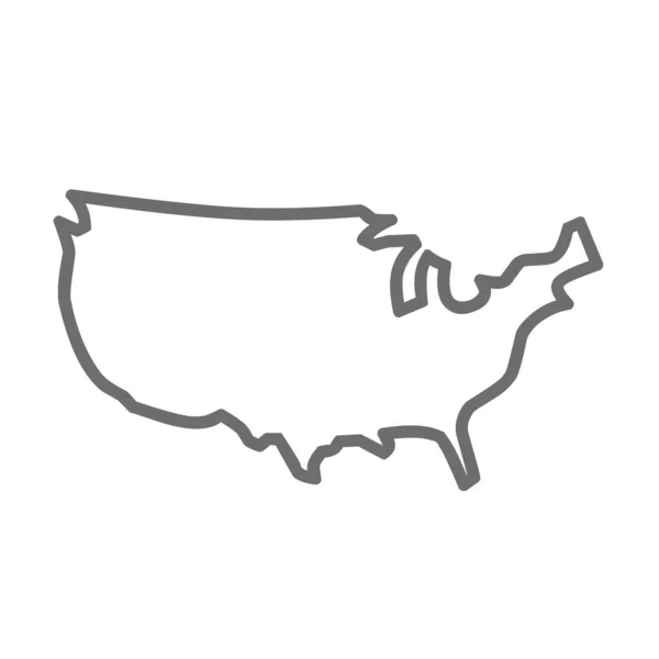 Stati Uniti Icona Della Mappa Simbolo Del Territorio Americano Disegno — Vettoriale Stock