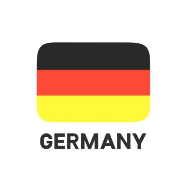 Alman bayrağı vektörü, beyaz arka planda izole edilmiş Alman bayrağı sembolü..