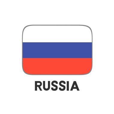 Rus devlet bayrağı vektörü, beyaz arka planda izole edilmiş Rus bayrağı sembolü.