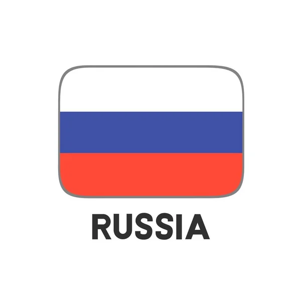 Ryska Statens Flagga Vektor Ryska Flaggan Symbol Isolerad Vit Bakgrund — Stock vektor