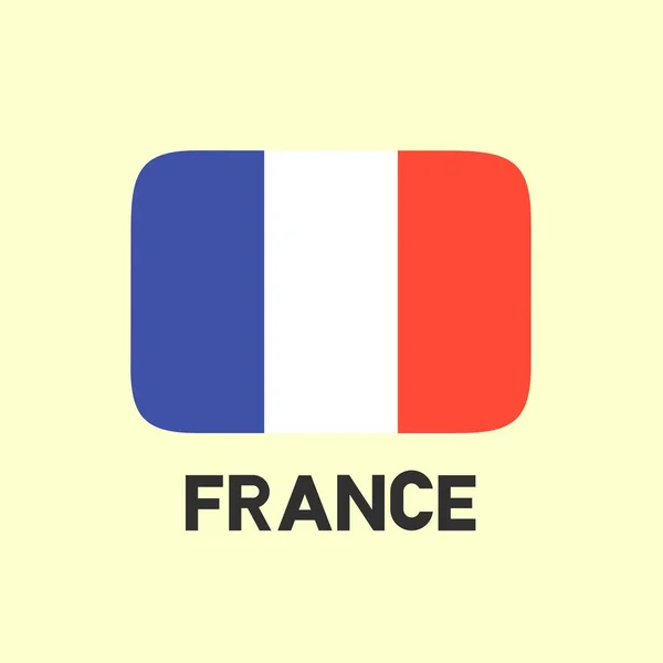 Vektor För Fransk Flagga Franska Flaggan Symbol Isolerad Vit Bakgrund — Stock vektor