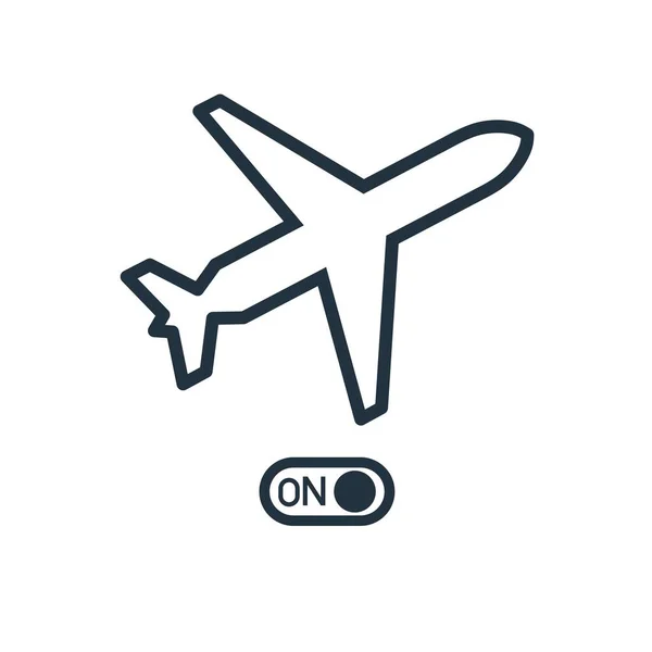 Ikona Čáry Módu Letadla Symbol Módu Letadla Izolovaný Bílém Pozadí — Stockový vektor