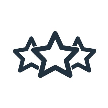 Vektör yıldız simgesi. Beyaz arkaplanda izole edilmiş müşteri memnuniyeti sembolü.