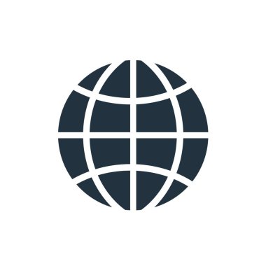 İnternet web simgesi. beyaz arkaplanda izole edilmiş modaya uygun düz stil. Web sitenizin tasarımı, logosu, uygulaması, UI için web sitesi sembolü. Vektör illüstrasyonu.