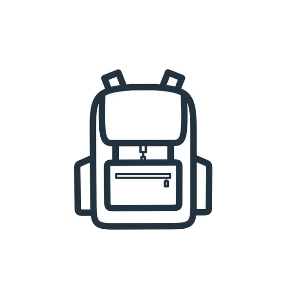 背包图标隔离在白色背景上 用于网络和移动应用的学校背包符号设计 直线向量符号 — 图库矢量图片