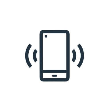 Çalan telefon ikonu beyaz bir arkaplanda izole edilmiştir. Web ve mobil uygulamalar için cep telefonu sembolü. Akıllı telefon çizgisi vektör işareti.