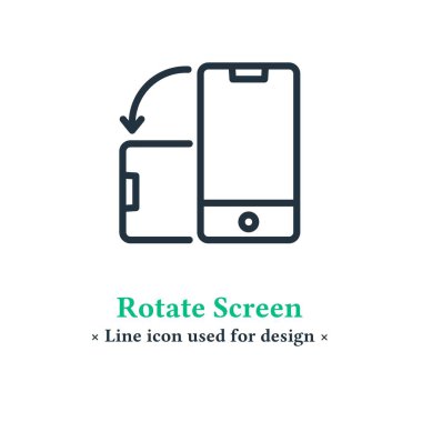 Screen rotate icon isolated on white background, mobile screen rotate symbol for web and mobile apps.