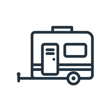 Beyaz bir arkaplanda karavan simgesi izole edildi. Web ve mobil uygulamalar için karavan sembolü.