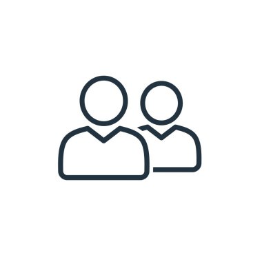 Two users icon isolated on a white background. Friends line vector icon. Two-user symbol for web and mobile apps.