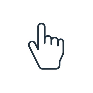 Hand icon isolated on a white background. Pointing hand symbol for web and mobile apps.