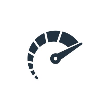 Beyaz zemin üzerinde izole edilmiş modayı gösteren hız göstergesi simgesi. Web ve mobil uygulamalar için hız göstergesi.