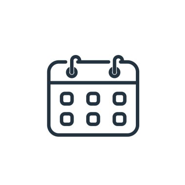 Takvim simgesi beyaz arkaplanda izole edildi. Web ve mobil uygulamalar için zaman çizelgesi.