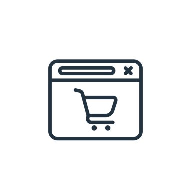 Çevrimiçi alışveriş simgesi beyaz arka planda izole edildi. Web ve mobil uygulamalar için çevrimiçi alışveriş sitesi sembolü.