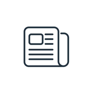 Beyaz arkaplanda izole edilmiş gazete simgesi. Web ve mobil uygulamalar için gazete sembolleri.