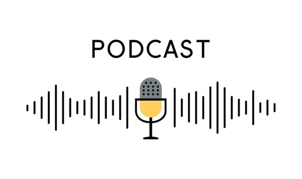 音波マイクのアイコン。Podcastの概念 ストックベクター