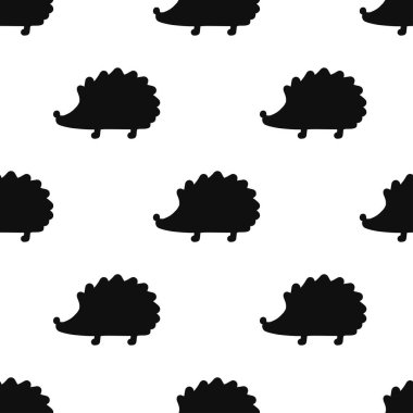 Siyah ve beyaz vektörsüz kirpi deseni