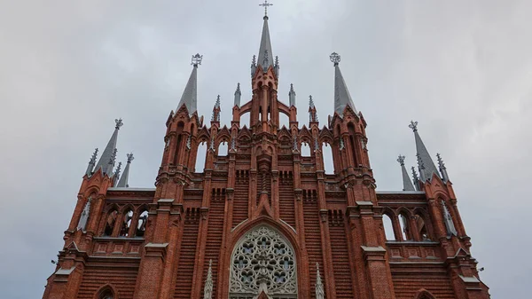 Catedral Neogótica Inmaculada Concepción Santísima Virgen María Moscú — Foto de Stock