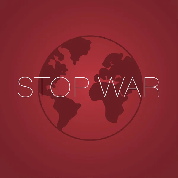 一组矢量图解阻止战争 用文字描绘地球和世界地图 — 图库矢量图片