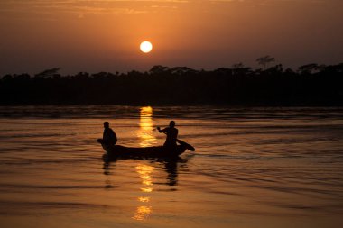 31-Mayıs-2020 Barisal, Bangladeş. Geçen öğleden sonra Bangladeş 'te güzel bir nehir manzarası..