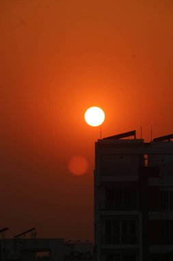 09 Mart 2022 Basundhara, Dhaka, Bangladeş. Geçen öğleden sonra Dhaka şehrinin görüntüsü.