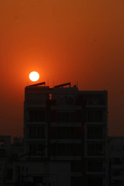 09 Mart 2022 Basundhara, Dhaka, Bangladeş. Geçen öğleden sonra Dhaka şehrinin görüntüsü.
