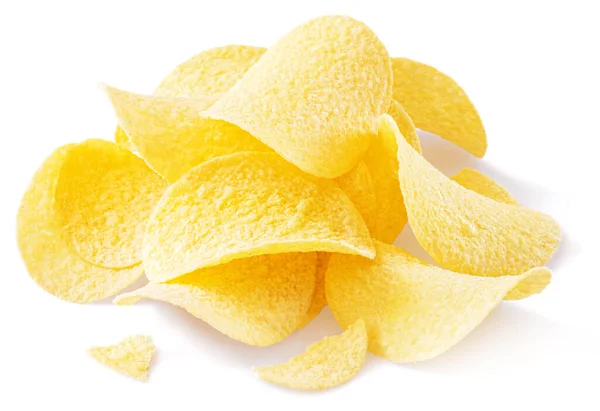 Heerlijke Potato Chips Geïsoleerd Witte Achtergrond — Stockfoto