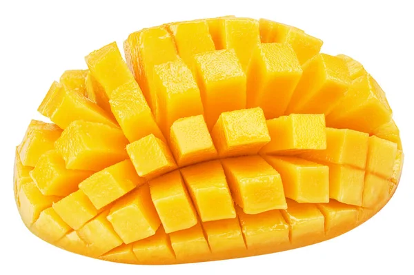 Half Mango Fruit Cut Hedgehog Style White Background File Contains — ストック写真