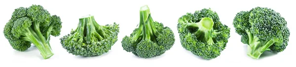 Set Broccoli Flowering Heads Isolated White Background —  Fotos de Stock