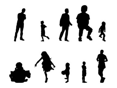 Vektör illüstrasyonu, insanların ana hatları, Contour çizimleri, insanların siluetleri, mimari taslak insanları, oturan insanların silueti, mimari set