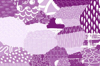 Soyut siyah konturlar, el vektör desen çizdi. Geometrik tarzı Retro soyut desen. Soyut çok renkli geometrik desen