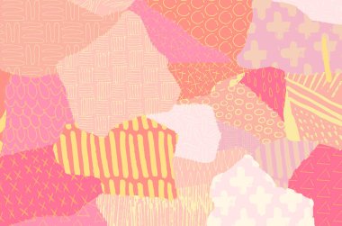 Soyut siyah konturlar, el vektör desen çizdi. Geometrik tarzı Retro soyut desen. Soyut çok renkli geometrik desen