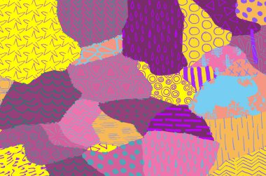 Soyut siyah konturlar, el vektör desen çizdi. Geometrik tarzı Retro soyut desen. Soyut çok renkli geometrik desen