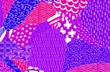 Soyut siyah darbeler, El, Vektör Deseni 'ni çizdi. Geometrik tarzda soyut arkaplan. Soyut çok renkli geometrik desen.