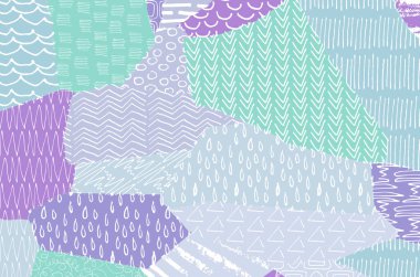 Soyut siyah darbeler, El, Vektör Deseni 'ni çizdi. Geometrik tarzda soyut arkaplan. Soyut çok renkli geometrik desen.