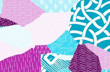 Soyut siyah darbeler, El, Vektör Deseni 'ni çizdi. Geometrik tarzda soyut arkaplan. Soyut çok renkli geometrik desen