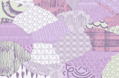 Soyut siyah darbeler, El, Vektör Deseni 'ni çizdi. Geometrik tarzda soyut arkaplan. Soyut çok renkli geometrik desen