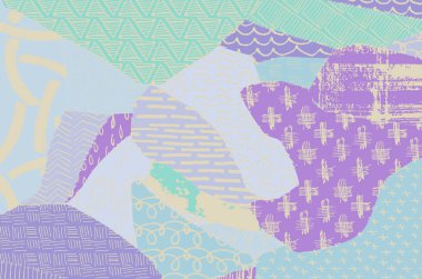 Soyut siyah darbeler, El, Vektör Deseni 'ni çizdi. Geometrik tarzda soyut arkaplan. Soyut çok renkli geometrik desen