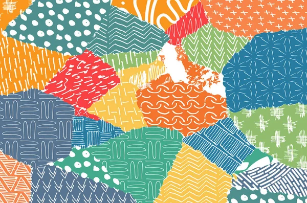 Soyut siyah darbeler, El, Vektör Deseni 'ni çizdi. Geometrik tarzda soyut arkaplan. Soyut çok renkli geometrik desen