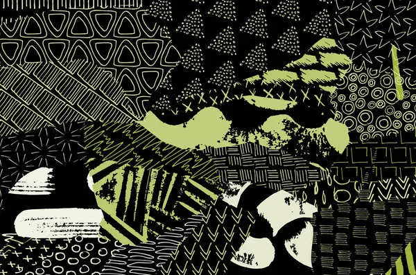 Soyut siyah darbeler, El, Vektör Deseni 'ni çizdi. Geometrik tarzda soyut arkaplan. Soyut çok renkli geometrik desen