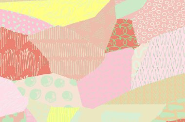 Soyut siyah darbeler, El, Vektör Deseni 'ni çizdi. Geometrik tarzda soyut arkaplan. Soyut çok renkli geometrik desen