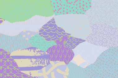 Soyut siyah darbeler, El, Vektör Deseni 'ni çizdi. Geometrik tarzda soyut arkaplan. Soyut çok renkli geometrik desen