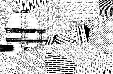 Soyut siyah darbeler, El, Vektör Deseni 'ni çizdi. Geometrik tarzda soyut arkaplan. Soyut çok renkli geometrik desen