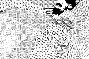 Soyut siyah darbeler, El, Vektör Deseni 'ni çizdi. Geometrik tarzda soyut arkaplan. Soyut çok renkli geometrik desen