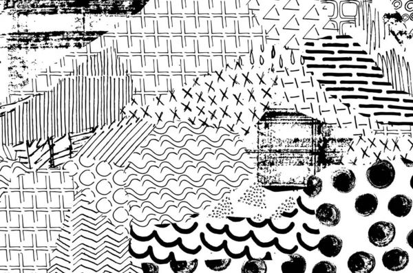 Soyut siyah darbeler, El, Vektör Deseni 'ni çizdi. Geometrik tarzda soyut arkaplan. Soyut çok renkli geometrik desen