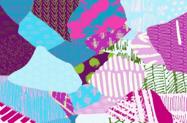 Soyut siyah darbeler, El, Vektör Deseni 'ni çizdi. Geometrik tarzda soyut arkaplan. Soyut çok renkli geometrik desen