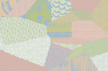 Soyut siyah darbeler, El, Vektör Deseni 'ni çizdi. Geometrik tarzda soyut arkaplan. Soyut çok renkli geometrik desen