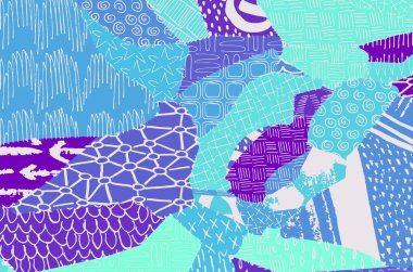 Soyut siyah darbeler, El, Vektör Deseni 'ni çizdi. Geometrik tarzda soyut arkaplan. Soyut çok renkli geometrik desen