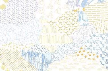 Soyut siyah darbeler, El, Vektör Deseni 'ni çizdi. Geometrik tarzda soyut arkaplan. Soyut çok renkli geometrik desen